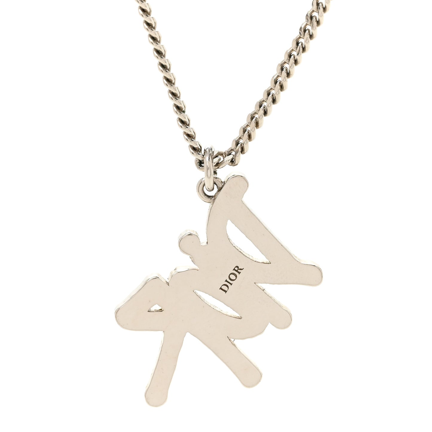 X SHAWN STUSSY Crystal Logo Pendant Necklace Red