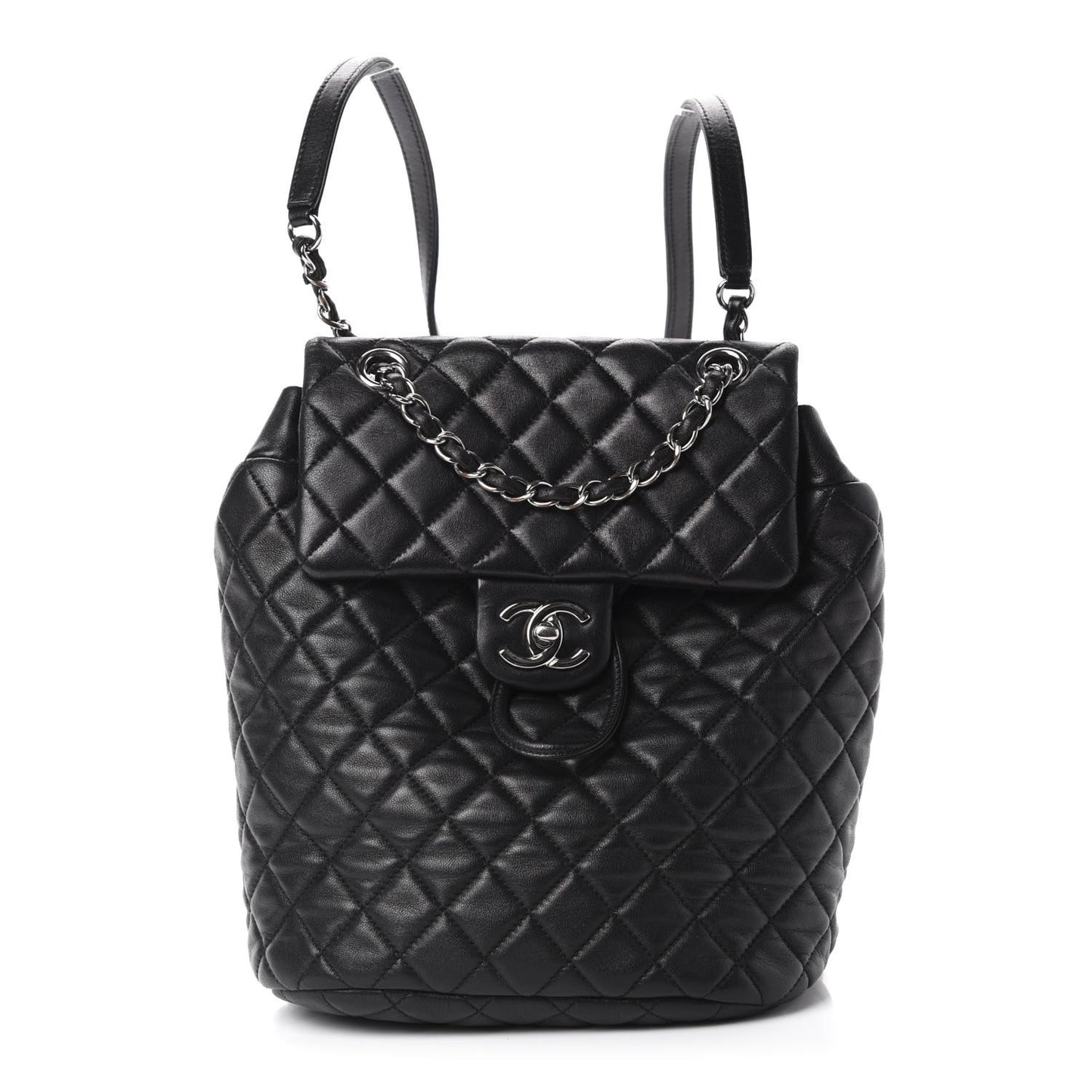 Lambskin Quilted Small Urban Spirit Backpack Black
