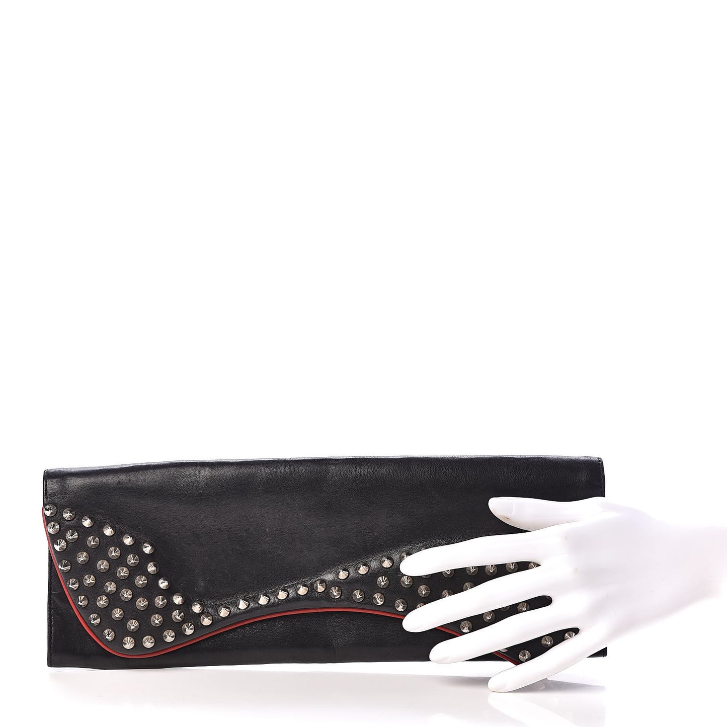 Calfskin Spikes Pigalle Clutch Black