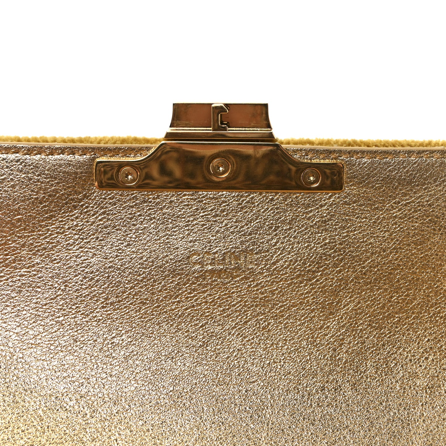 Velvet Triomphe Chain Shoulder Bag Gold