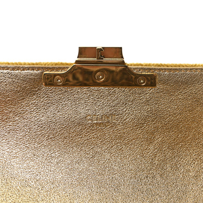 Celine Velvet Triomphe Chain Shoulder Bag Gold 6 of 10
