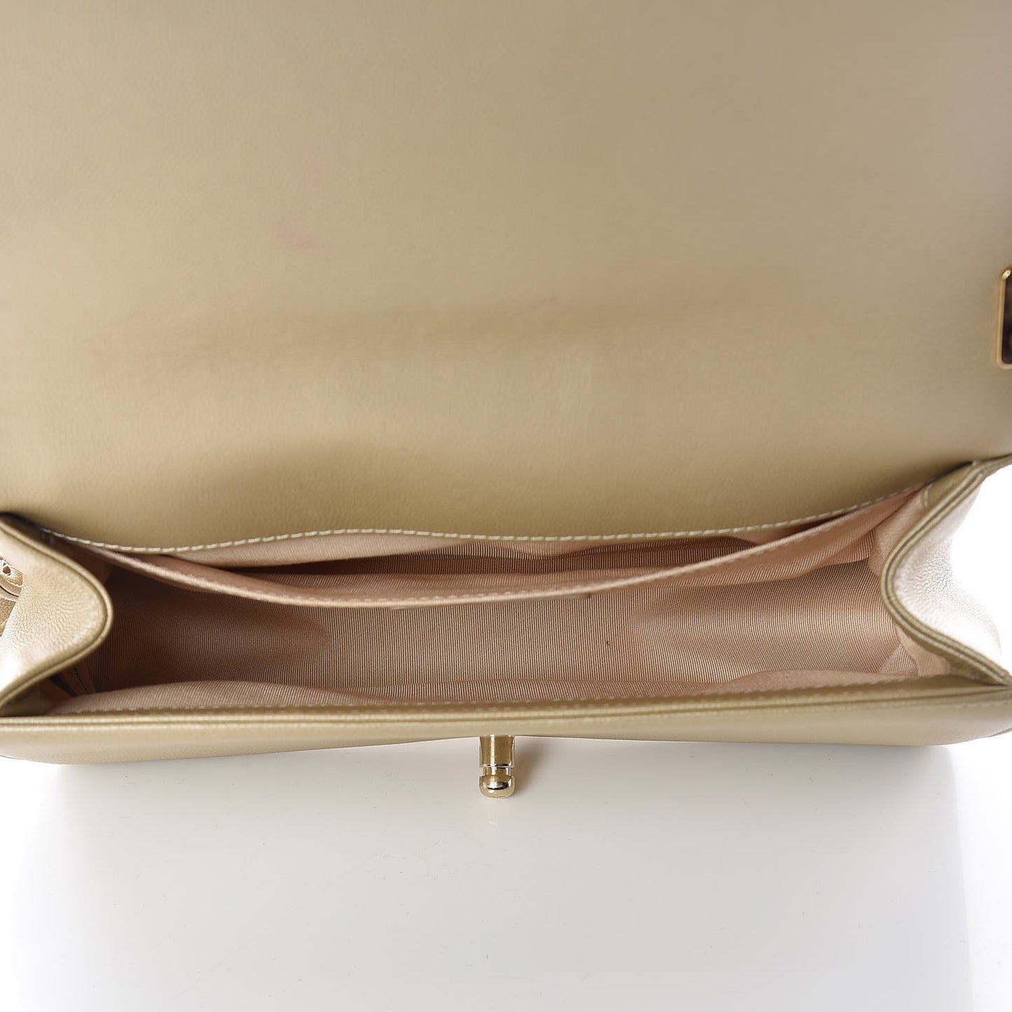 Pearly Caviar Quilted Medium Boy Flap Light Gold