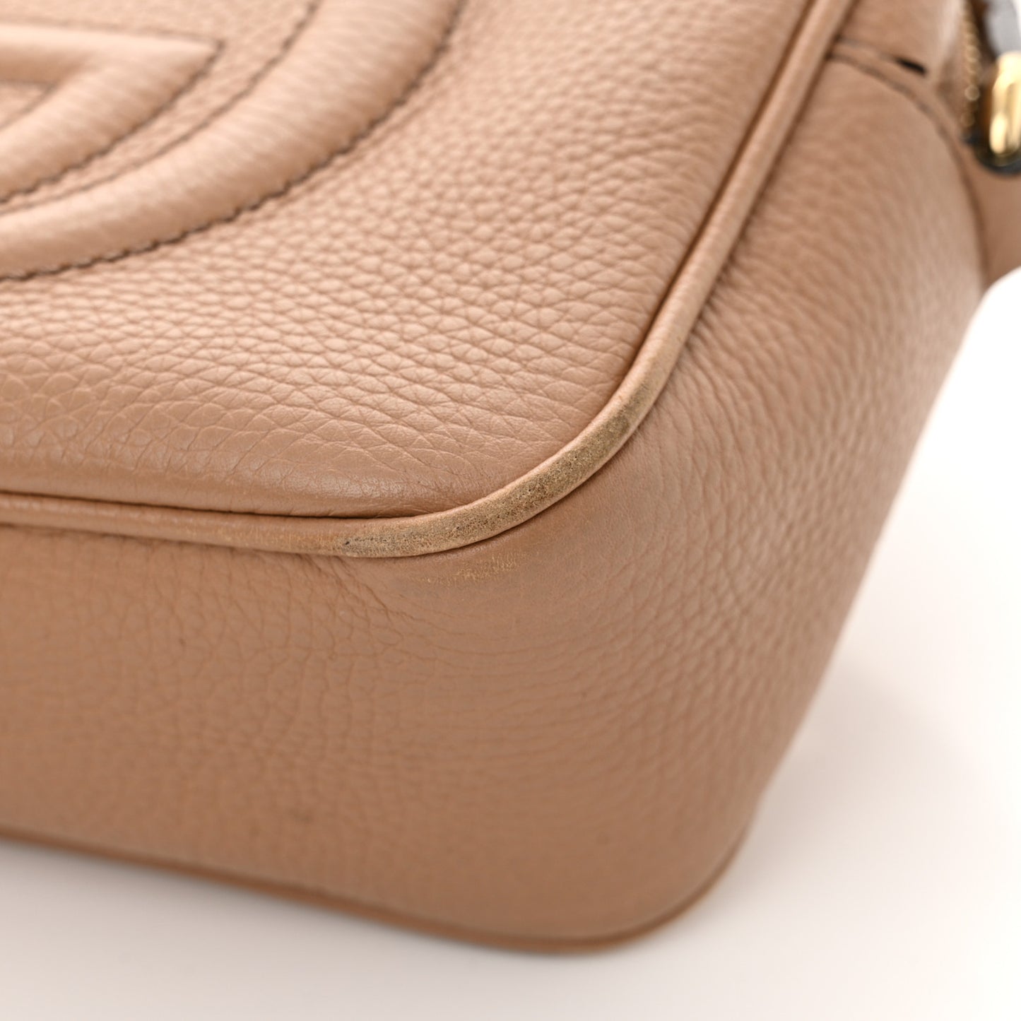 Pebbled Calfskin Small Soho Disco Bag Rose Beige