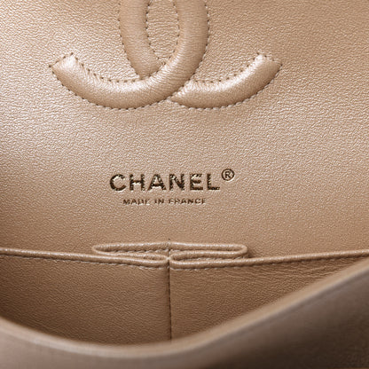 Chanel Iridescent Caviar Quilted Medium Double Flap Beige 9 of 11