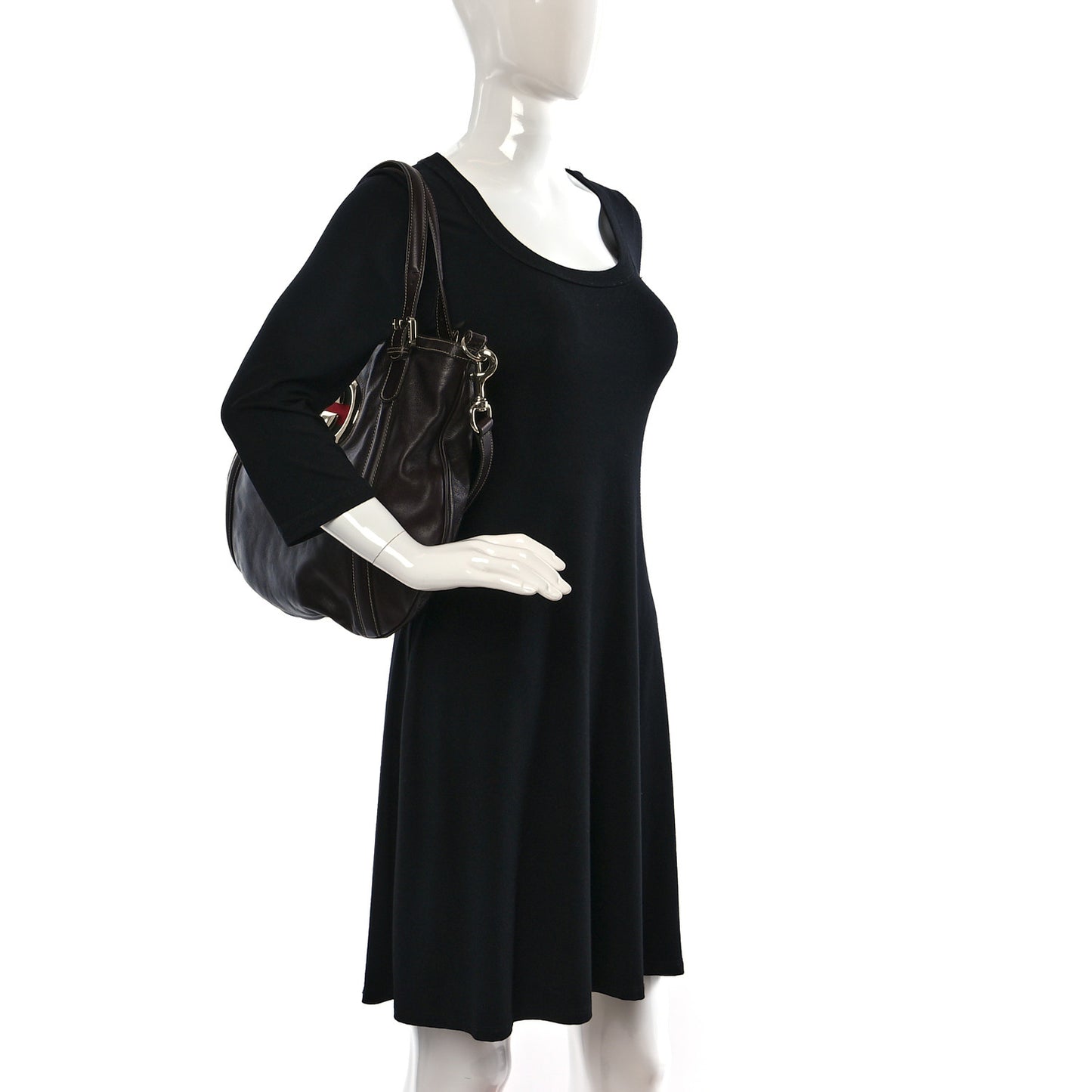 Calfskin Medium Britt Tote Dark Brown