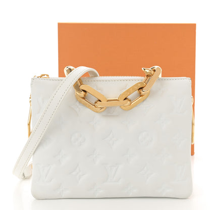 Louis Vuitton Lambskin Embossed Monogram Coussin BB White 12 of 12