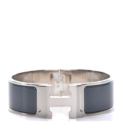 Hermes Enamel Wide Clic Clac H Bracelet GM Slate 1 of 5