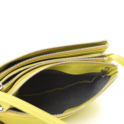 Celine Lambskin Small Trio Crossbody Bag Fluo Yellow 5 of 13