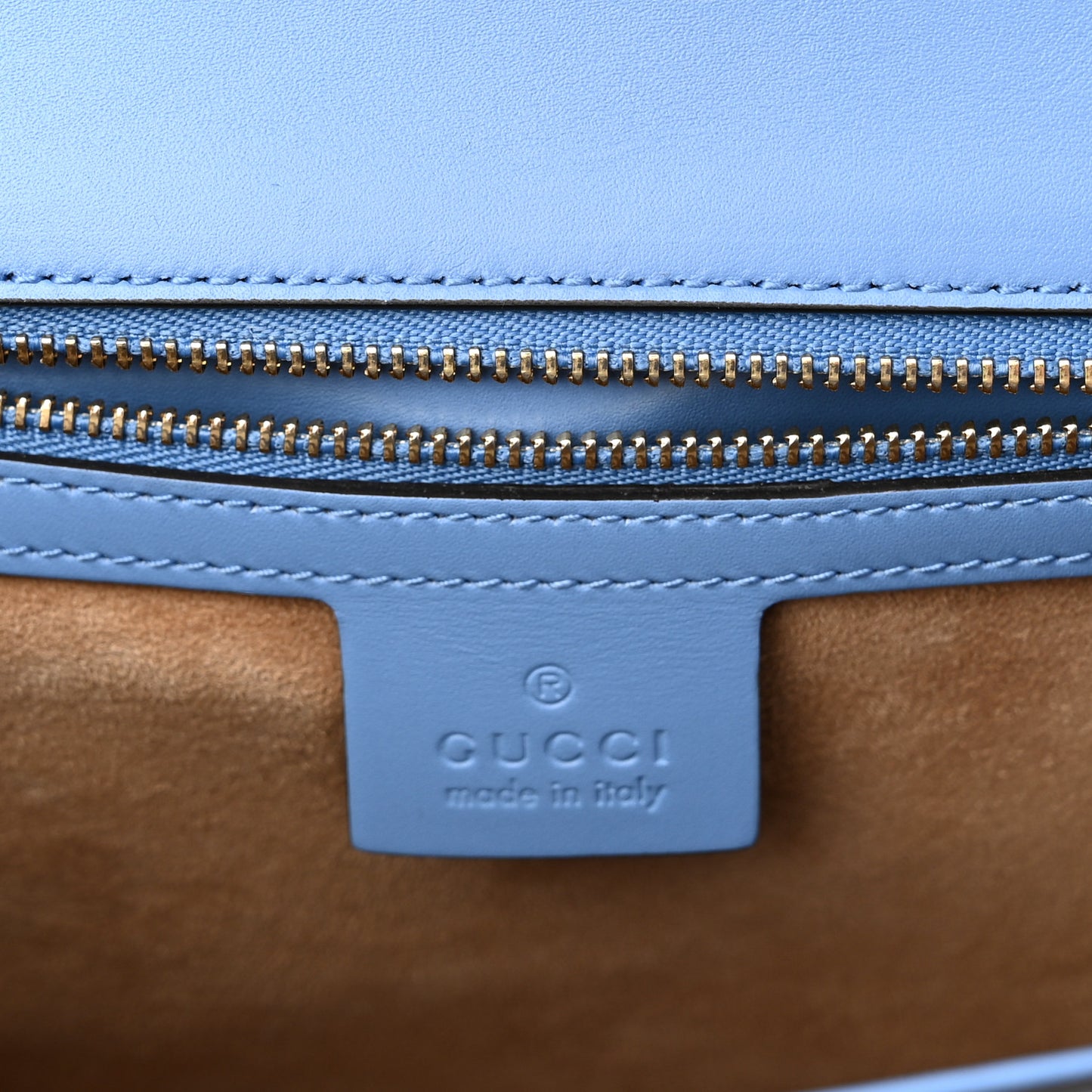 Calfskin Embroidered Medium Sylvie Top Handle Bag Clear Sky Blue
