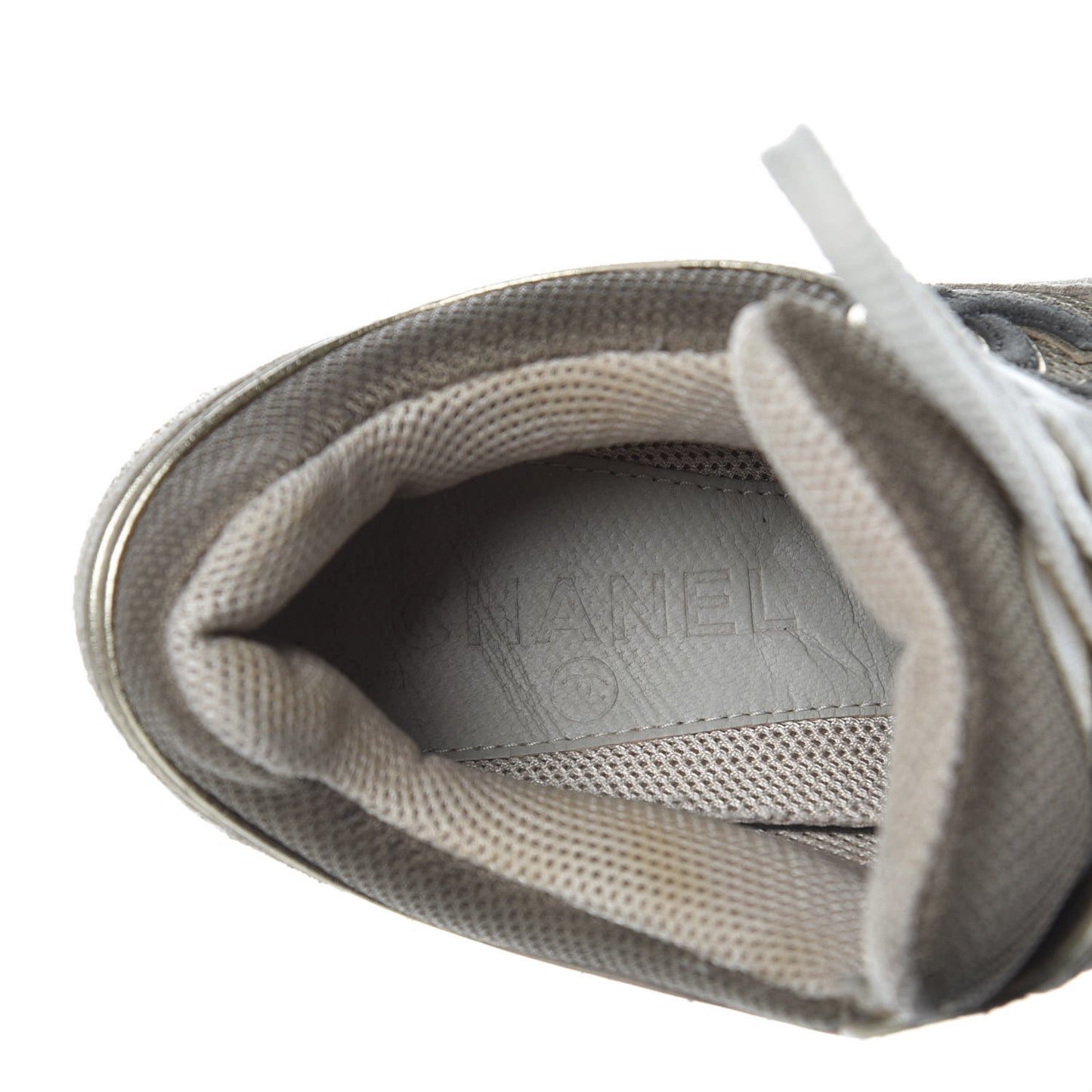 Suede Calfskin CC Sneakers 37 Beige Gold