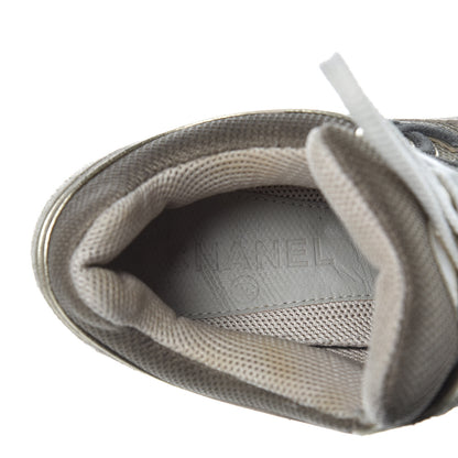 Chanel Suede Calfskin CC Sneakers 37 Beige Gold 11 of 11
