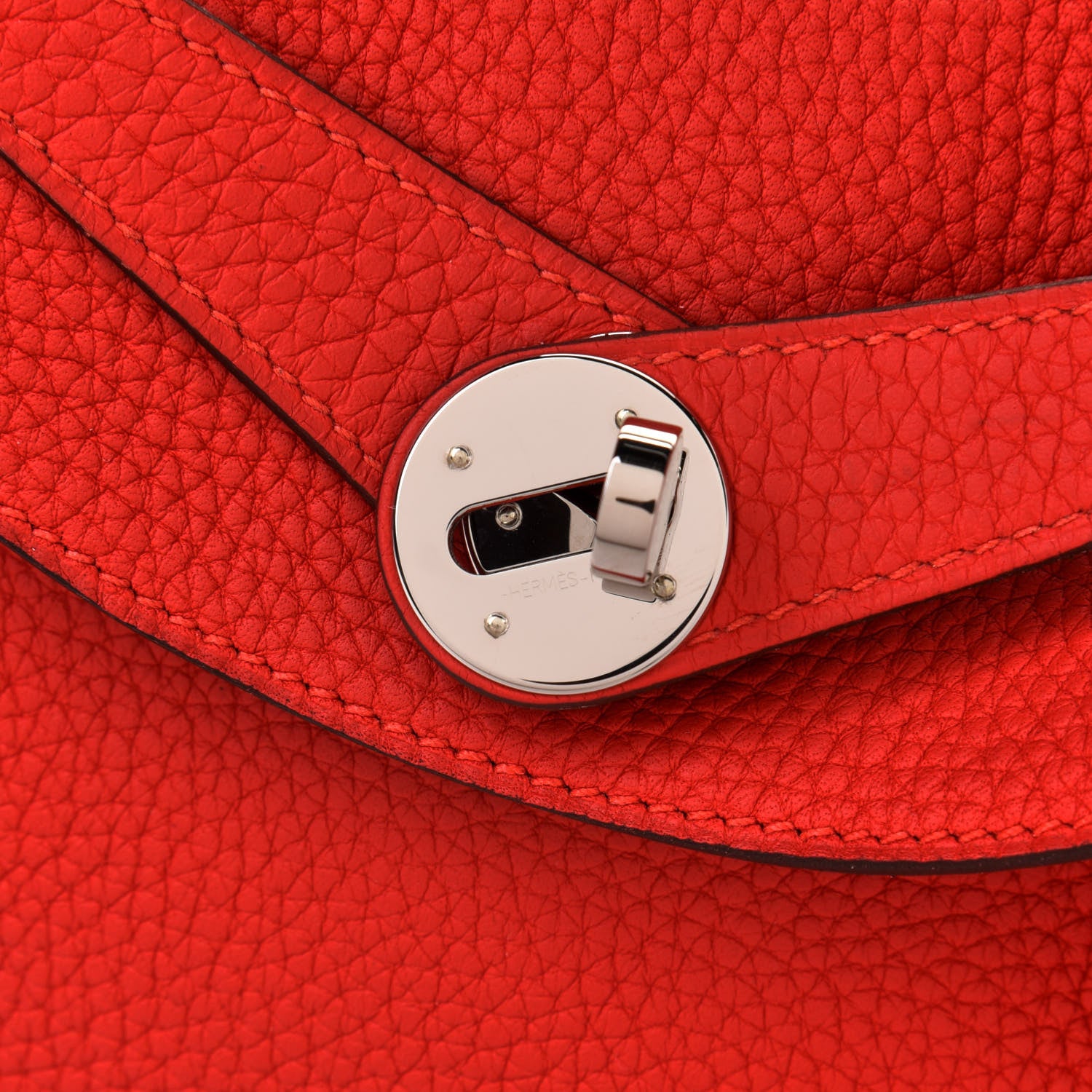 Hermes Taurillon Clemence Lindy 30 Rouge Tomate 8 of 11