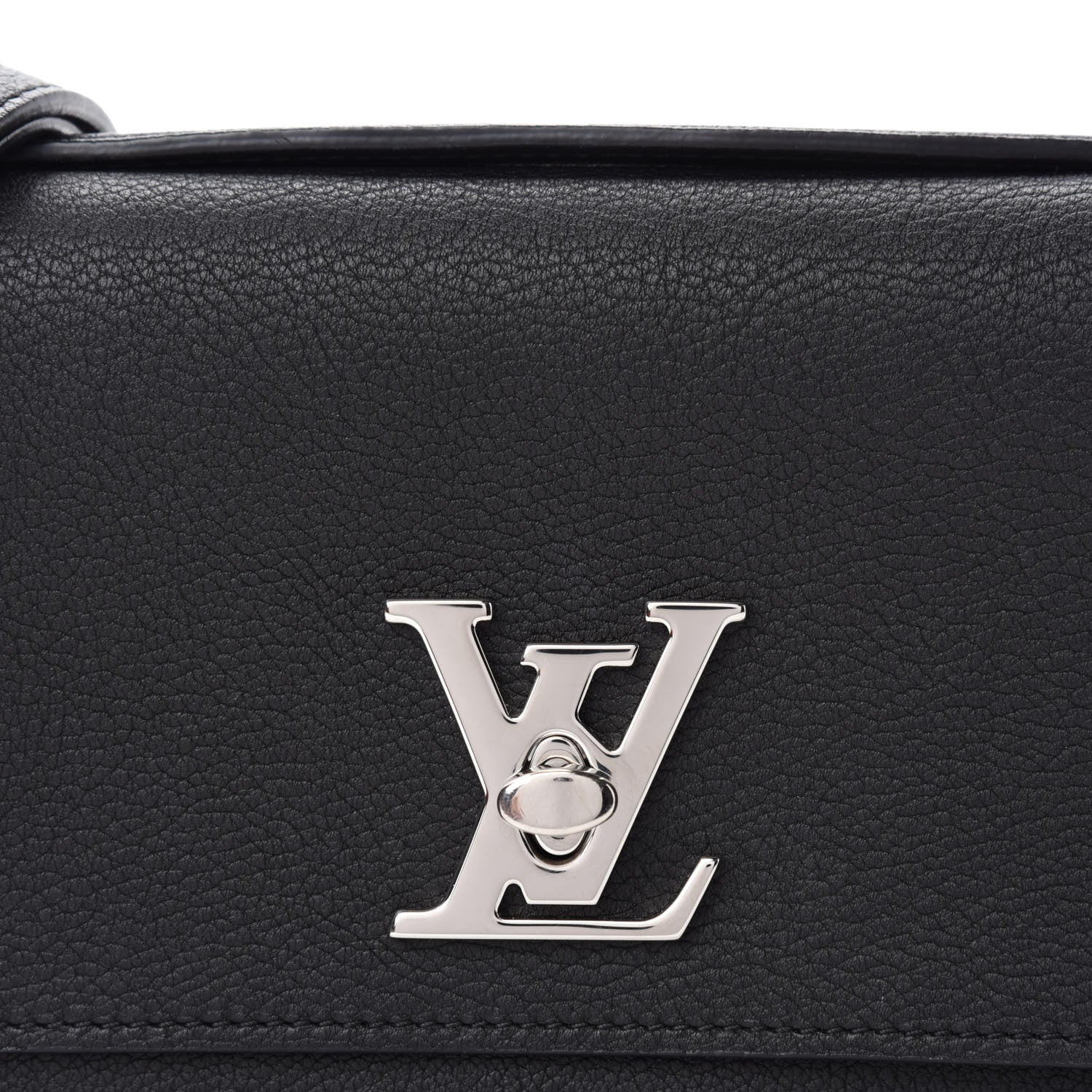 Louis Vuitton Calfskin Lockme Clutch Black 10 of 11