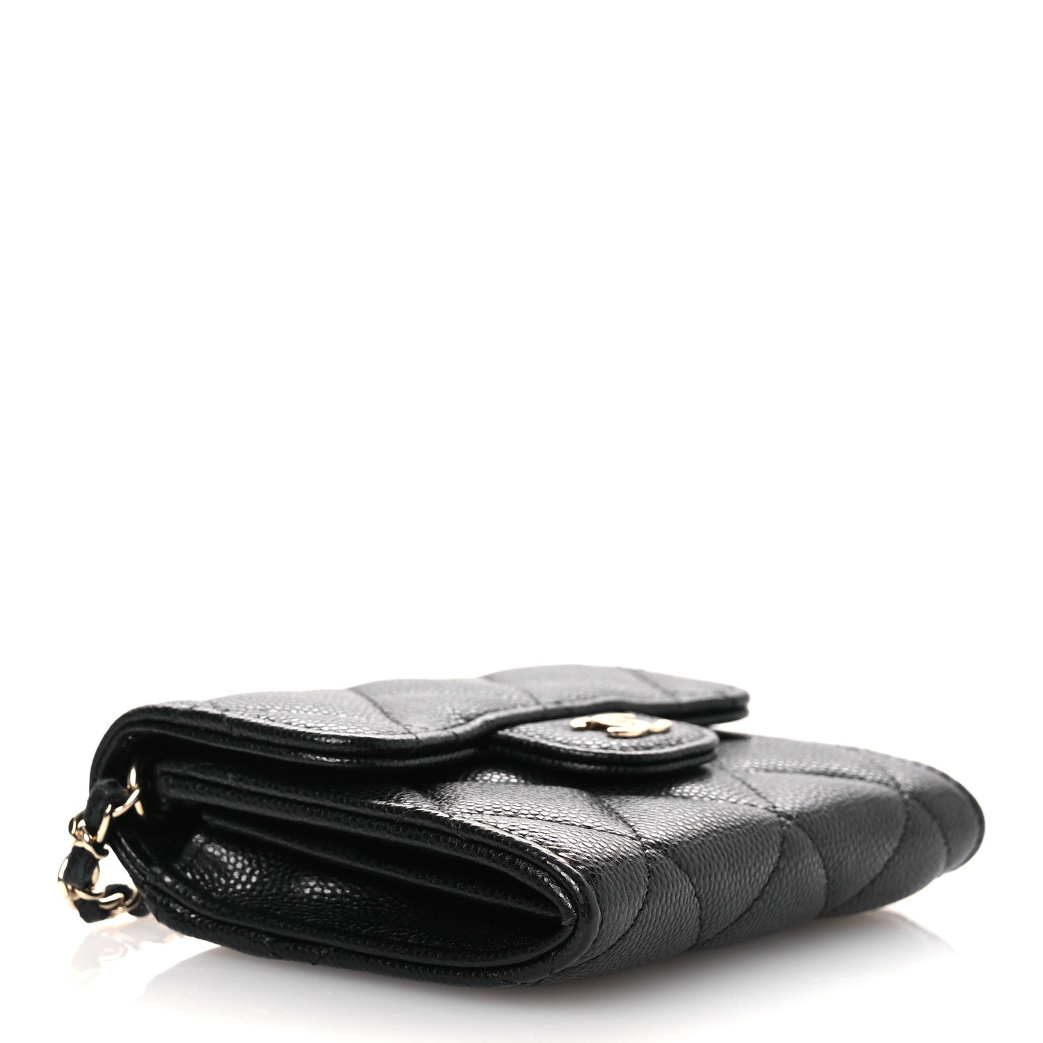 Chanel Caviar Quilted Flap Card Holder On Chain Black 4 of 11