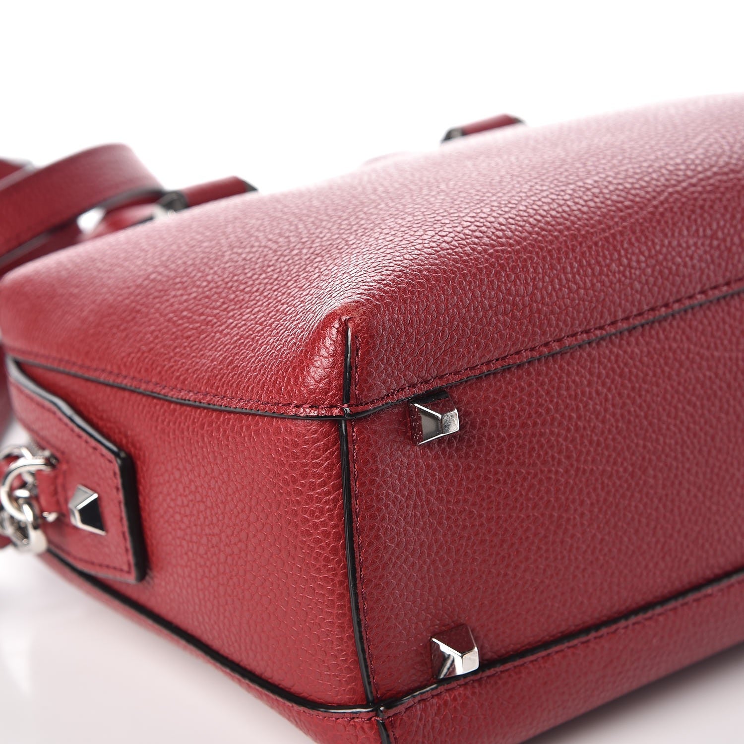 MCM Grained Calfskin Small Ella Boston Burgundy 9 of 17