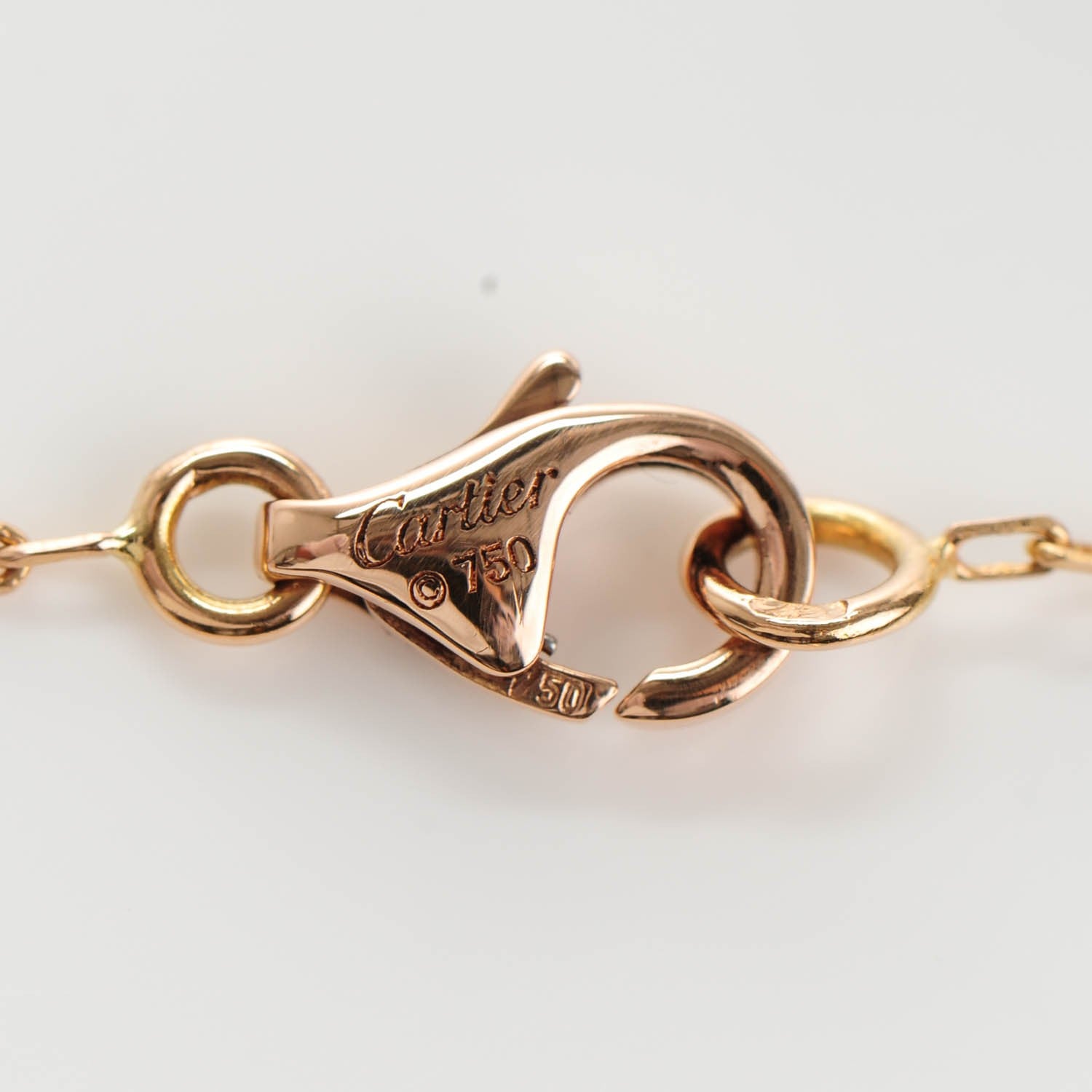 Cartier 18K Pink Gold Mother Of Pearl Diamond Tortue Charm Bracelet Pink 4 of 5