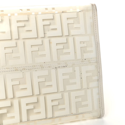 Fendi TPU FF Vitello Century Plexiglass Large Runaway Shopper Tote White 6 of 10