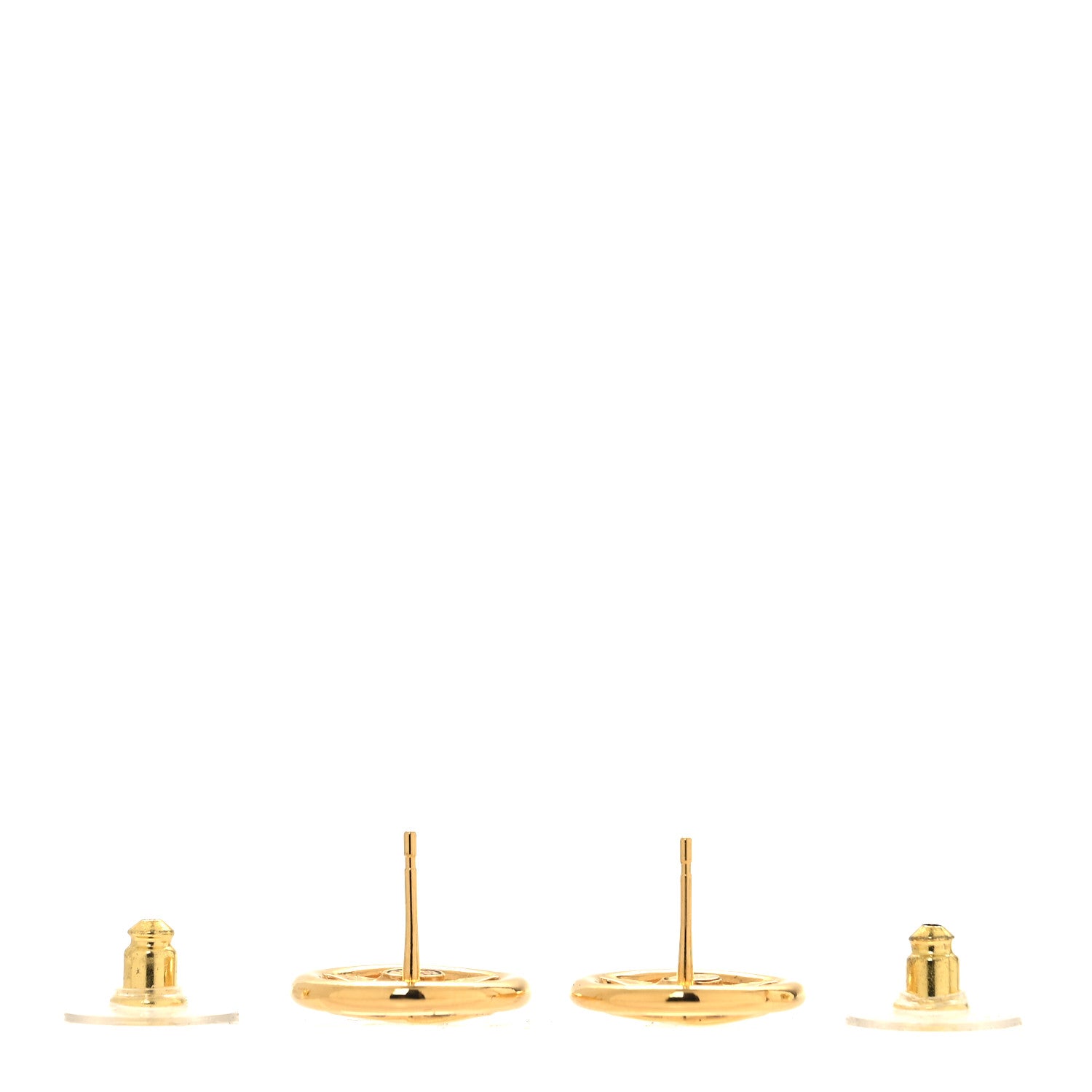 Chanel CC Round Earrings Gold 3 of 5