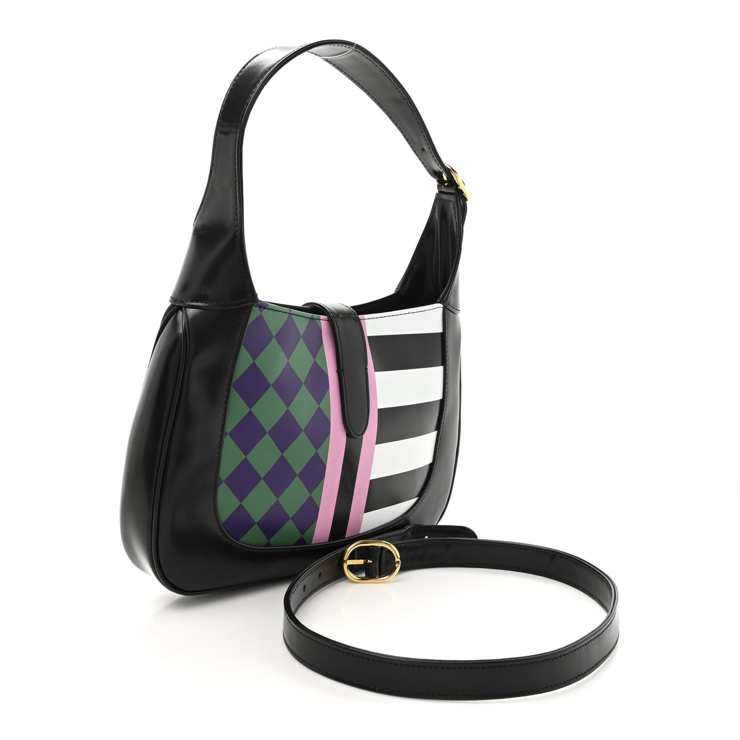 Boarded Dyana Lux Calfskin Centum Small Jackie 1961 Hobo Black Multicolor