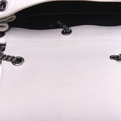 Saint Laurent Pebbled Lambskin Chevron Monogram Small Nolita White Vintage White Vintage 10 of 14
