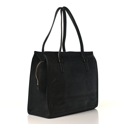 Salvatore Ferragamo Hammered Calfskin Double Handle Small Amy Tote Black 3 of 8