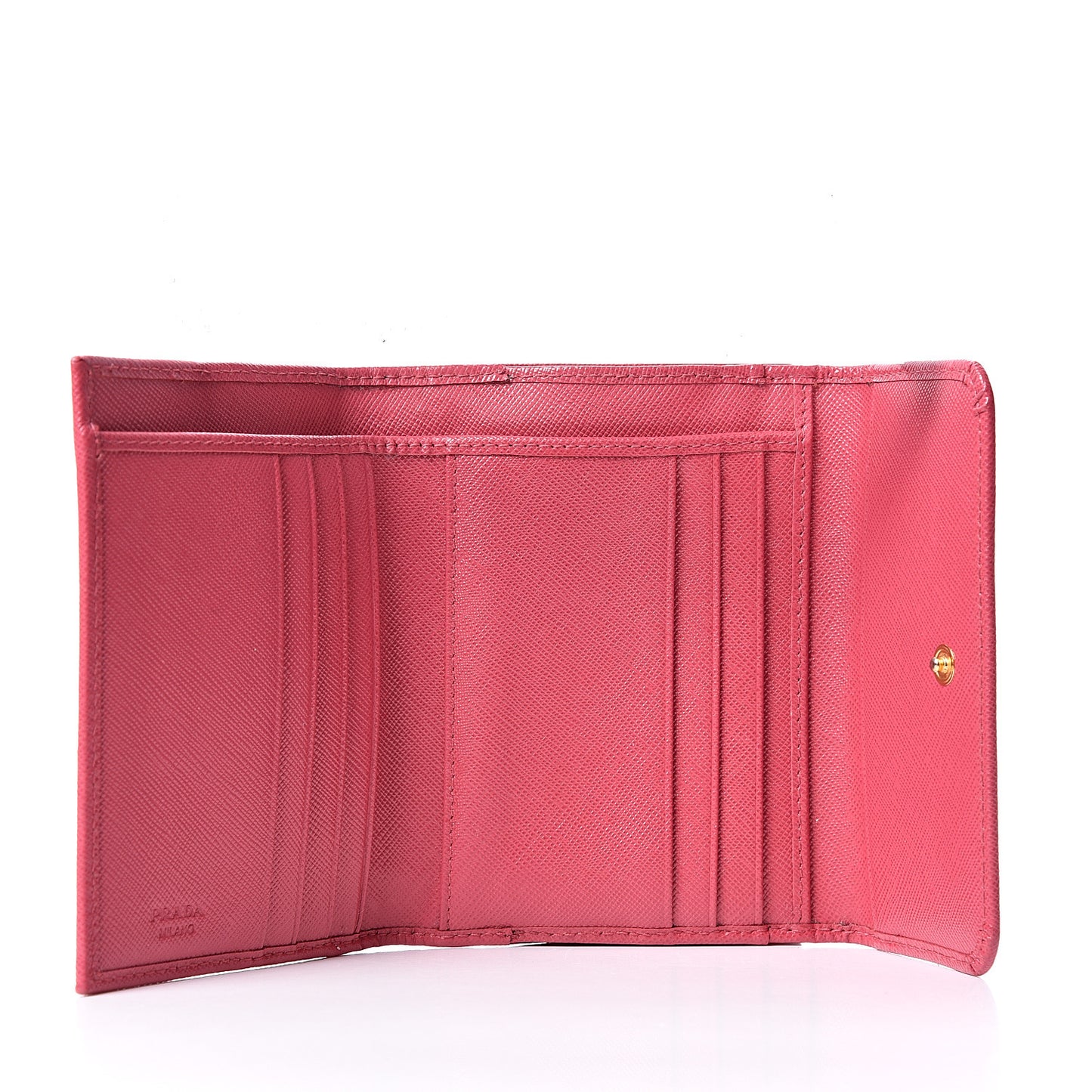 Saffiano Compact Kiss Lock Wallet Peonia