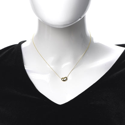 Tiffany 18K Yellow Gold 12mm Elsa Peretti Bean Pendant Necklace 2 of 8