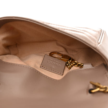 Gucci Calfskin Matelasse Super Mini GG Marmont Shoulder Bag Porcelain Rose 10 of 11