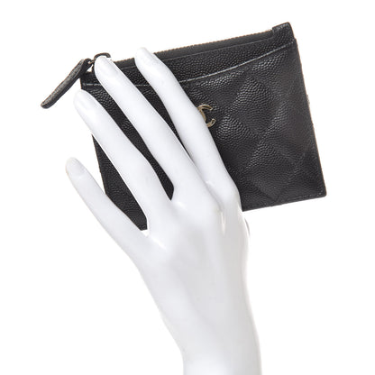 Chanel Caviar Quilted CC Zip Card Holder Black 2 of 8