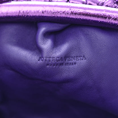 Bottega Veneta Metallic Crinkled Lambskin The Mini Pouch Viola 6 of 10