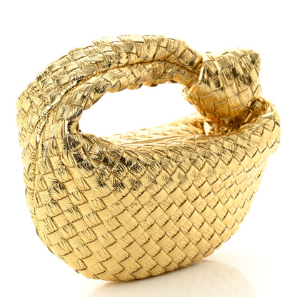 Bottega Veneta Laminated Calfskin Pressed Intreccio Mini Jodie Gold 3 of 11