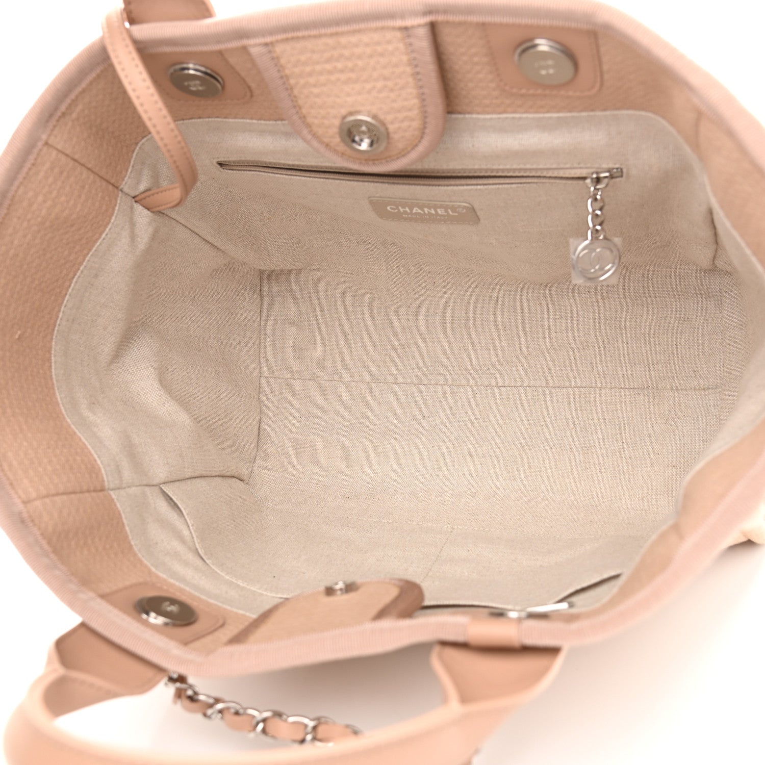 Chanel Mixed Fibers Small Deauville Tote Beige 6 of 12