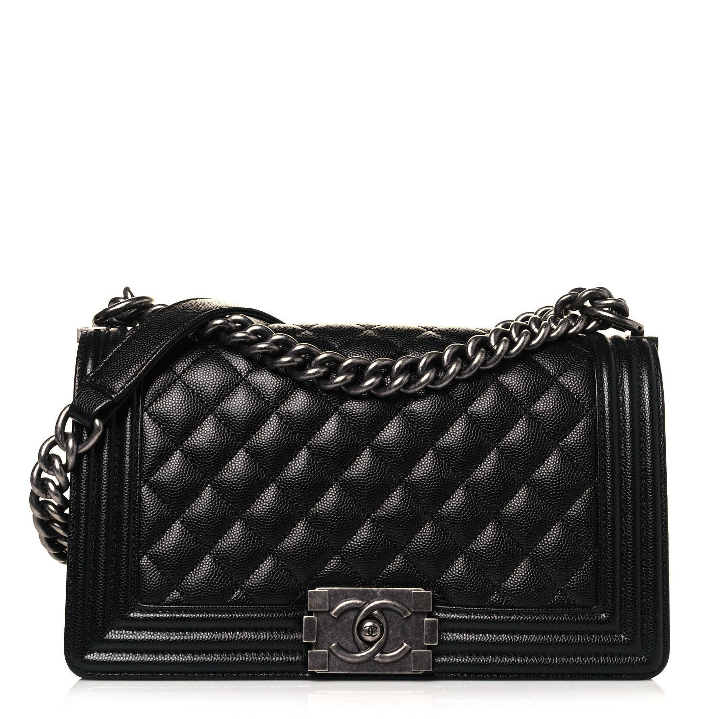 Caviar Quilted Medium Boy Flap Black