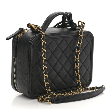 Chanel Caviar Quilted Medium CC Filigree Vanity Case Black 3 of 13
