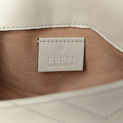 Gucci Calfskin Matelasse Super Mini GG Marmont Shoulder Bag White 5 of 11