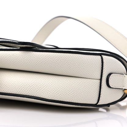 Christian Dior Grained Calfskin Mini Saddle Bag With Strap White 9 of 10