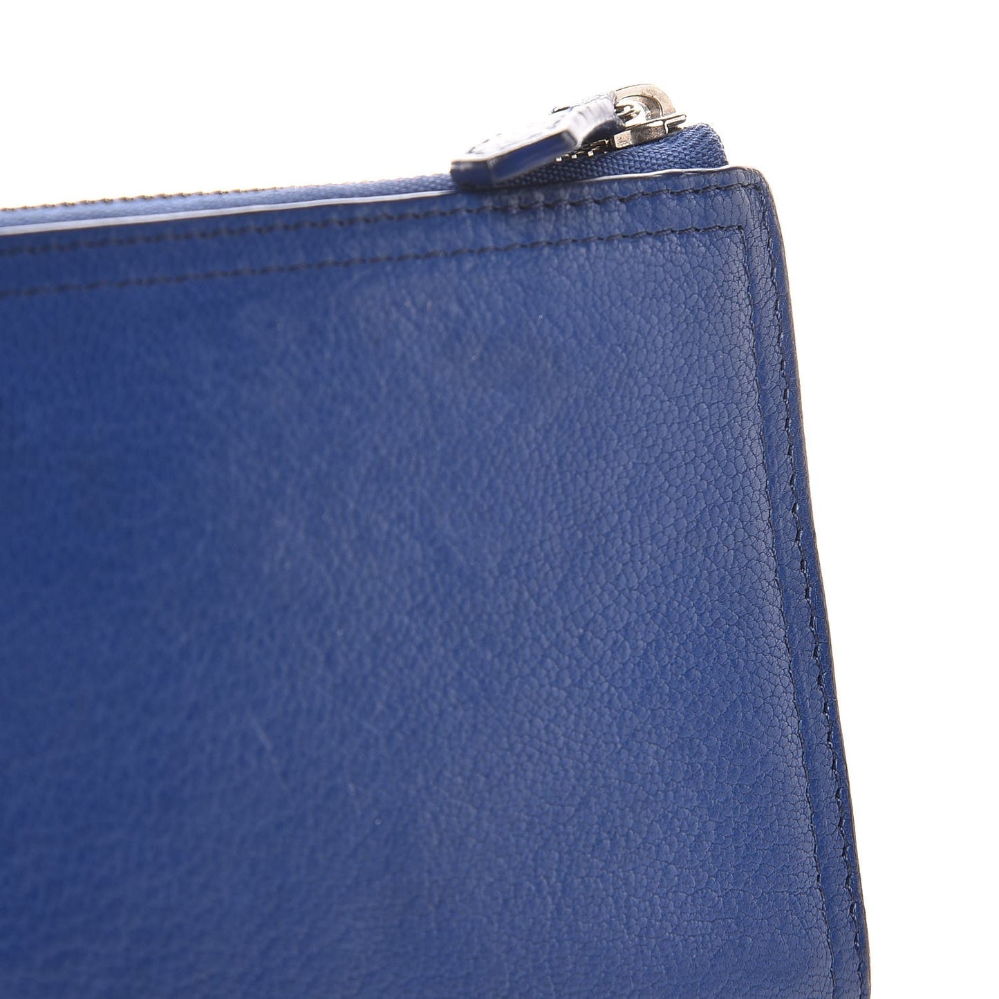 Sugar Goatskin Pandora Half Zip Long Wallet Medium Blue