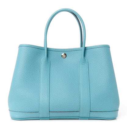 Hermes Vache Country Garden Party 30 TPM Bleu Saint Cyr 1 of 11