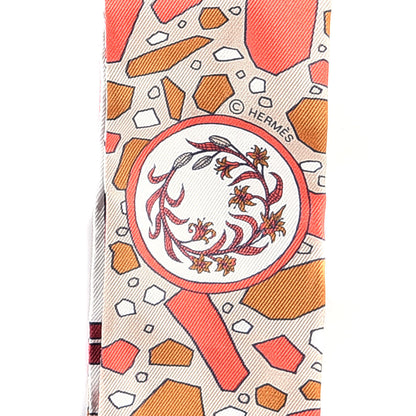 Hermes Silk La Danse Des Amazones Twilly Beige Corail Brun 3 of 4