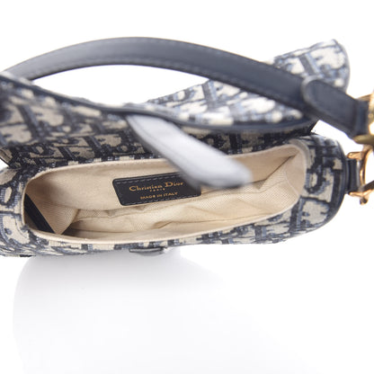 Christian Dior Oblique Mini Saddle Bag Blue 5 of 19