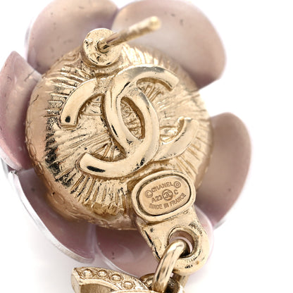 Chanel Metal Crystal Pearl 90s Camellia CC Drop Earrings Gold 4 of 4