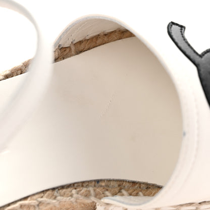 Chanel Lambskin Cap Toe CC Espadrille Sandals 35 White Black 10 of 11