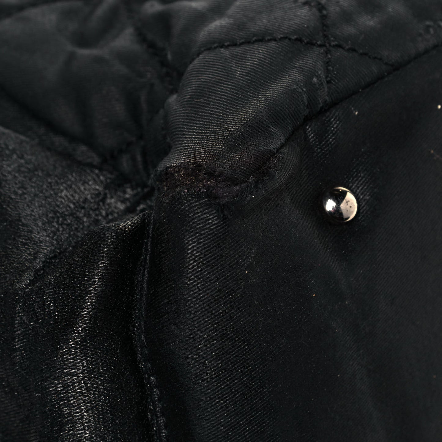 Coated Canvas Quilted Large Paris Biarritz Tote Black