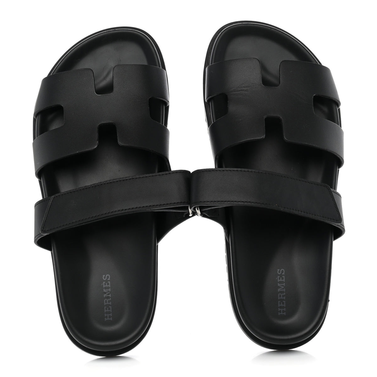 Hermes Calfskin Womens Chypre Sandals 38 Black 5 of 12