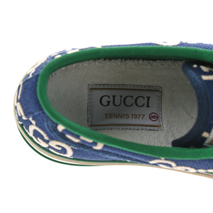 Gucci Cotton GG Monogram Web Womens 1977 Tennis Sneakers 36.5 Ink Ivory Blue 7 of 7