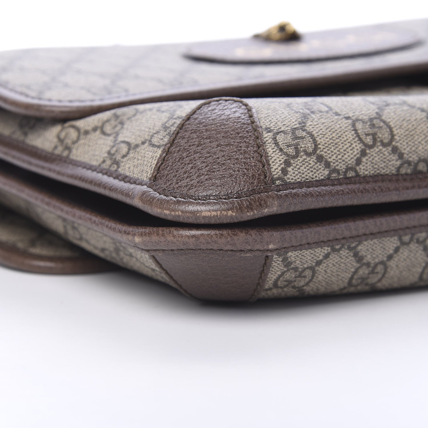 Gucci GG Supreme Monogram Web Neo Vintage Double Flap Messenger Bag Beige New Acero 9 of 12