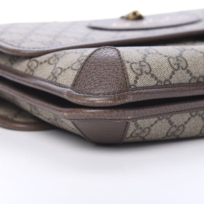 Gucci GG Supreme Monogram Web Neo Vintage Double Flap Messenger Bag Beige New Acero 9 of 12