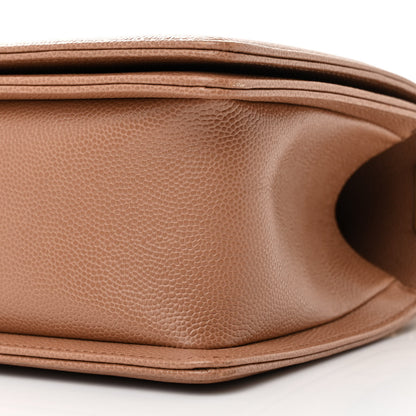 Chanel Caviar Chevron Quilted Medium Boy Flap Brown 10 of 11