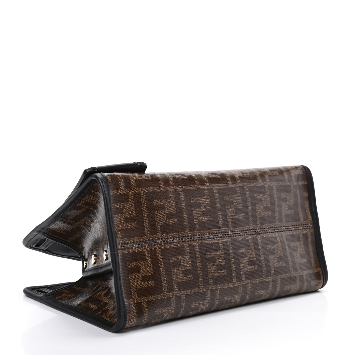 Glazed Fabric Vitello Century FF 1974 Stamp Patch Mini Peekaboo Defender Cover Mogano Panna Black