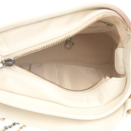 Chanel Calfskin Wool Felt Embossed Small Gabrielle Logo Hobo White 5 of 12